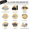 ABORON Pizza Oven Outdoor,16" Multi-Fuel Rotatable Pizza Ovens,Portable Wood Fired and Gas Pizza Oven,Stainless Steel 3-Layer
